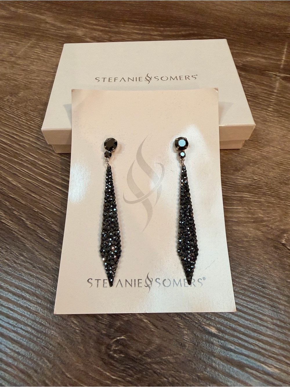 Stefanie Somers Black Pageant Earrings